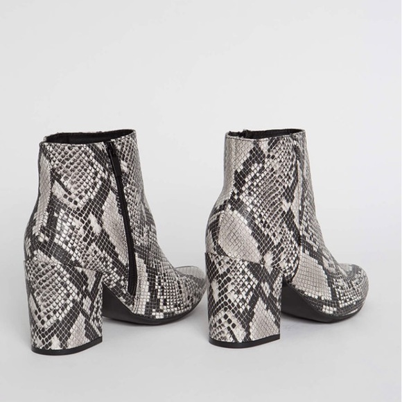 Chunky Heel Snakeskin Booties - Picture 3 of 3